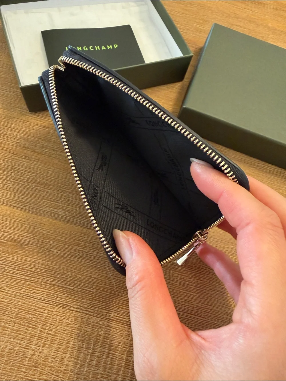 LONGCHAMP LE FOULONNÉ CARD HOLDER Black - Leather